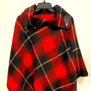 Plaid poncho